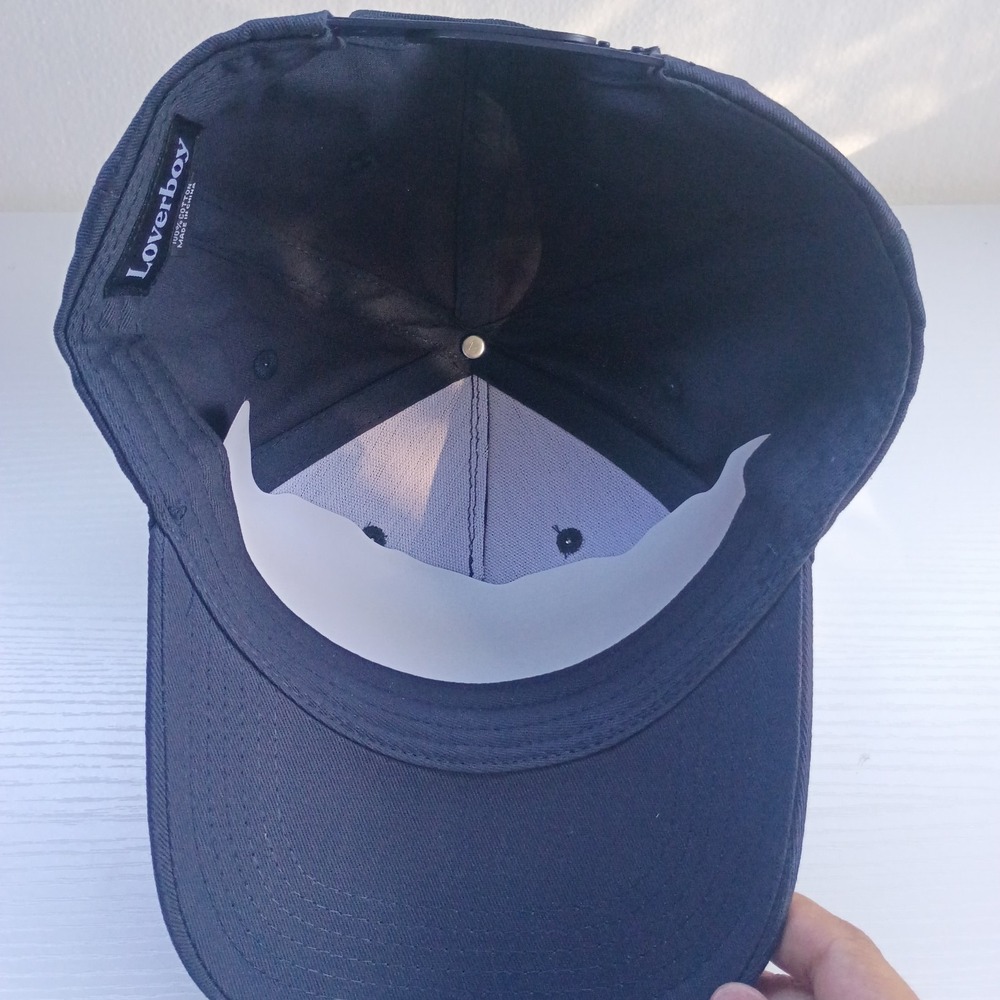 Aug11 Loverboy Navy Blue OSFA Snapback Cap Hat 100% Cotton White Lettering - Picture 5 of 7